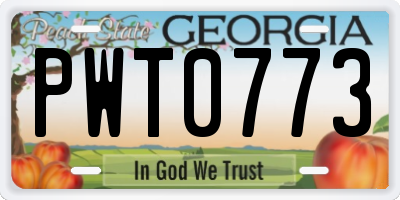 GA license plate PWT0773