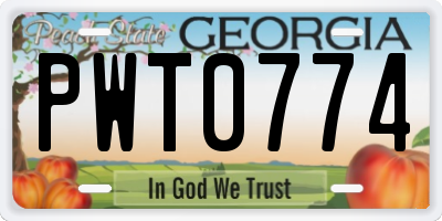 GA license plate PWT0774