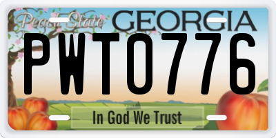 GA license plate PWT0776