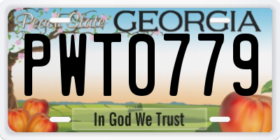 GA license plate PWT0779