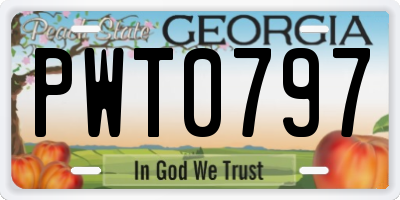 GA license plate PWT0797