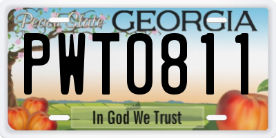 GA license plate PWT0811