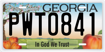 GA license plate PWT0841