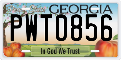 GA license plate PWT0856
