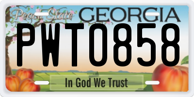 GA license plate PWT0858