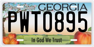 GA license plate PWT0895