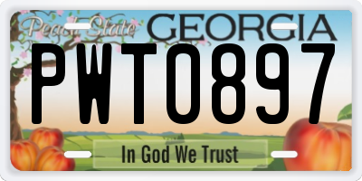 GA license plate PWT0897