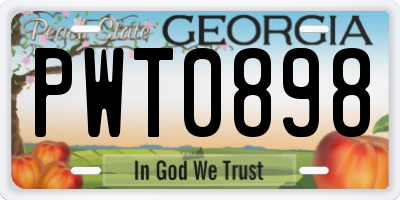 GA license plate PWT0898