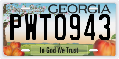 GA license plate PWT0943