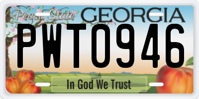 GA license plate PWT0946