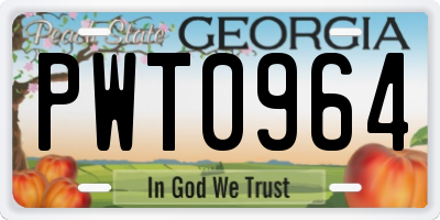 GA license plate PWT0964
