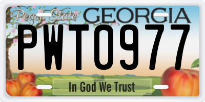 GA license plate PWT0977