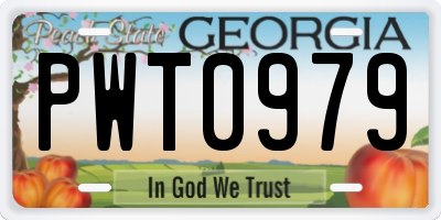 GA license plate PWT0979
