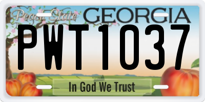 GA license plate PWT1037