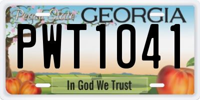 GA license plate PWT1041