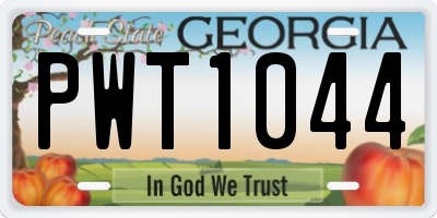 GA license plate PWT1044
