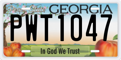 GA license plate PWT1047