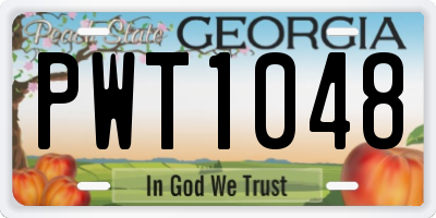 GA license plate PWT1048