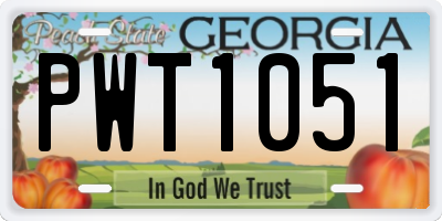 GA license plate PWT1051