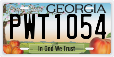 GA license plate PWT1054