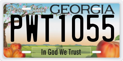 GA license plate PWT1055
