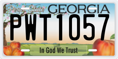 GA license plate PWT1057
