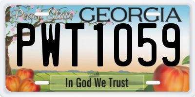 GA license plate PWT1059