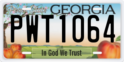 GA license plate PWT1064