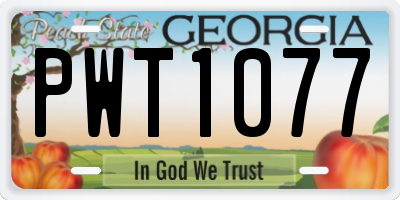 GA license plate PWT1077