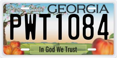 GA license plate PWT1084