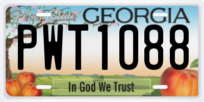 GA license plate PWT1088