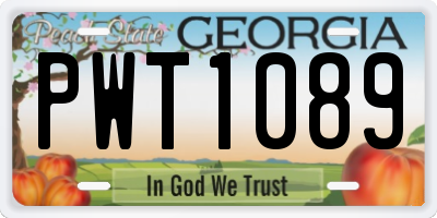GA license plate PWT1089