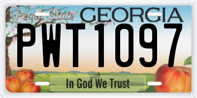 GA license plate PWT1097
