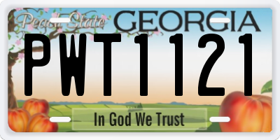 GA license plate PWT1121
