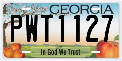 GA license plate PWT1127