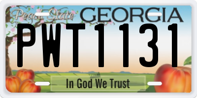 GA license plate PWT1131