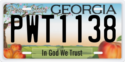 GA license plate PWT1138