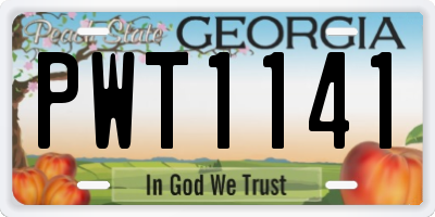 GA license plate PWT1141