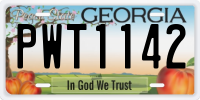 GA license plate PWT1142
