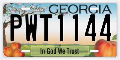 GA license plate PWT1144