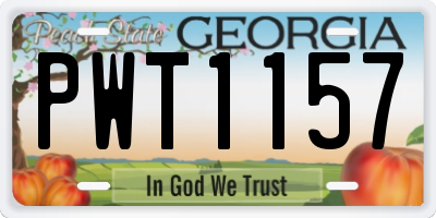 GA license plate PWT1157