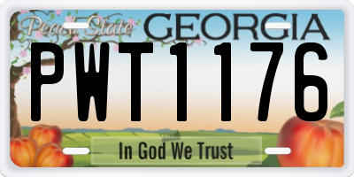 GA license plate PWT1176