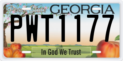 GA license plate PWT1177