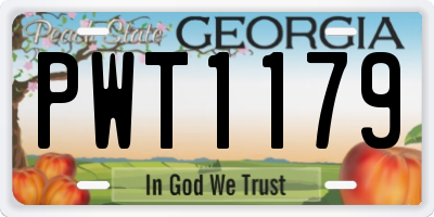 GA license plate PWT1179