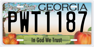 GA license plate PWT1187
