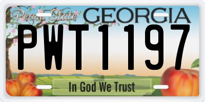 GA license plate PWT1197