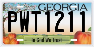 GA license plate PWT1211