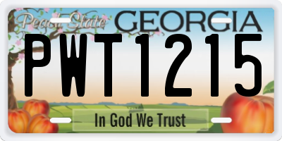 GA license plate PWT1215