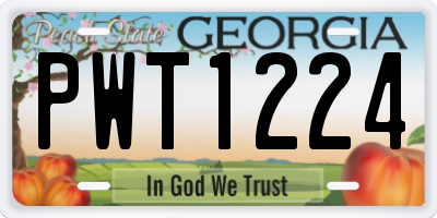 GA license plate PWT1224