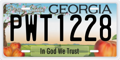 GA license plate PWT1228